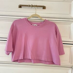 Zara pink crop t-shirt